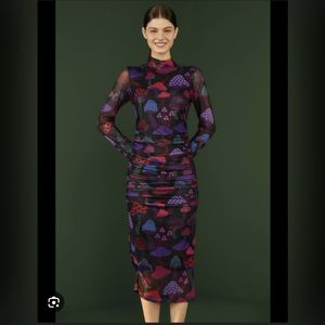 Farm Rio Neon Mushroom Tulle Dress